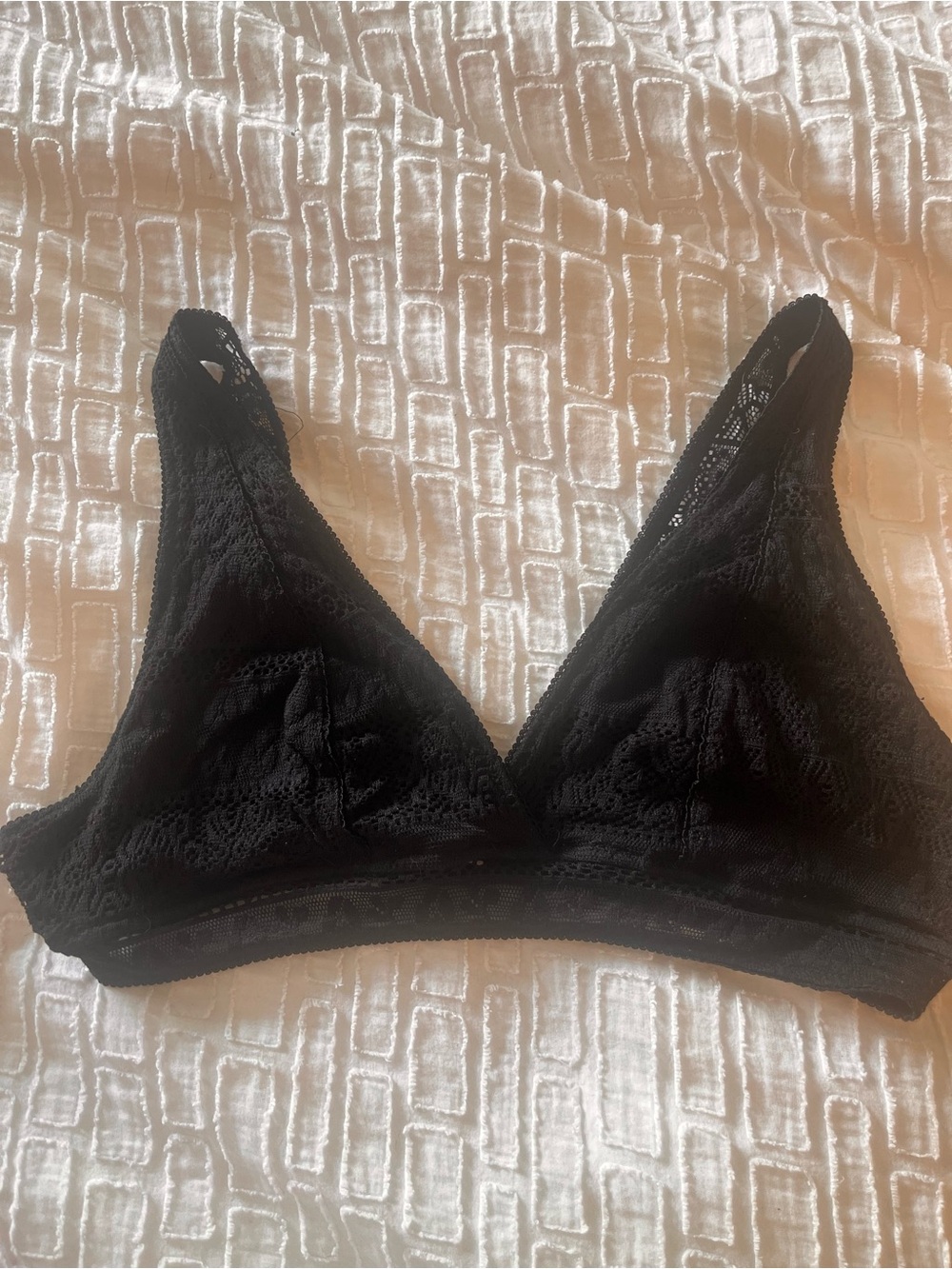 dip Black Lace Triangle Bralette